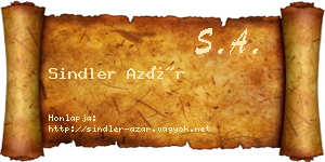 Sindler Azár névjegykártya